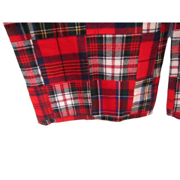 Wool Plaid Patchwork Flare Pants Lined No Tag Vintage Hand Made See Measurements - Picture 9 of 15